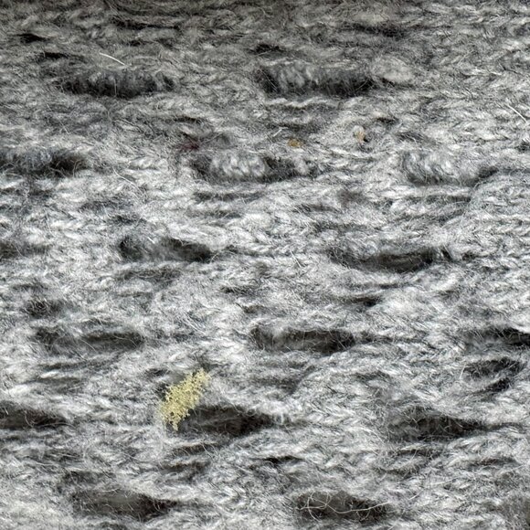 Chelsea28 wool alpaca open knit sweater, gray, S - Picture 6 of 6